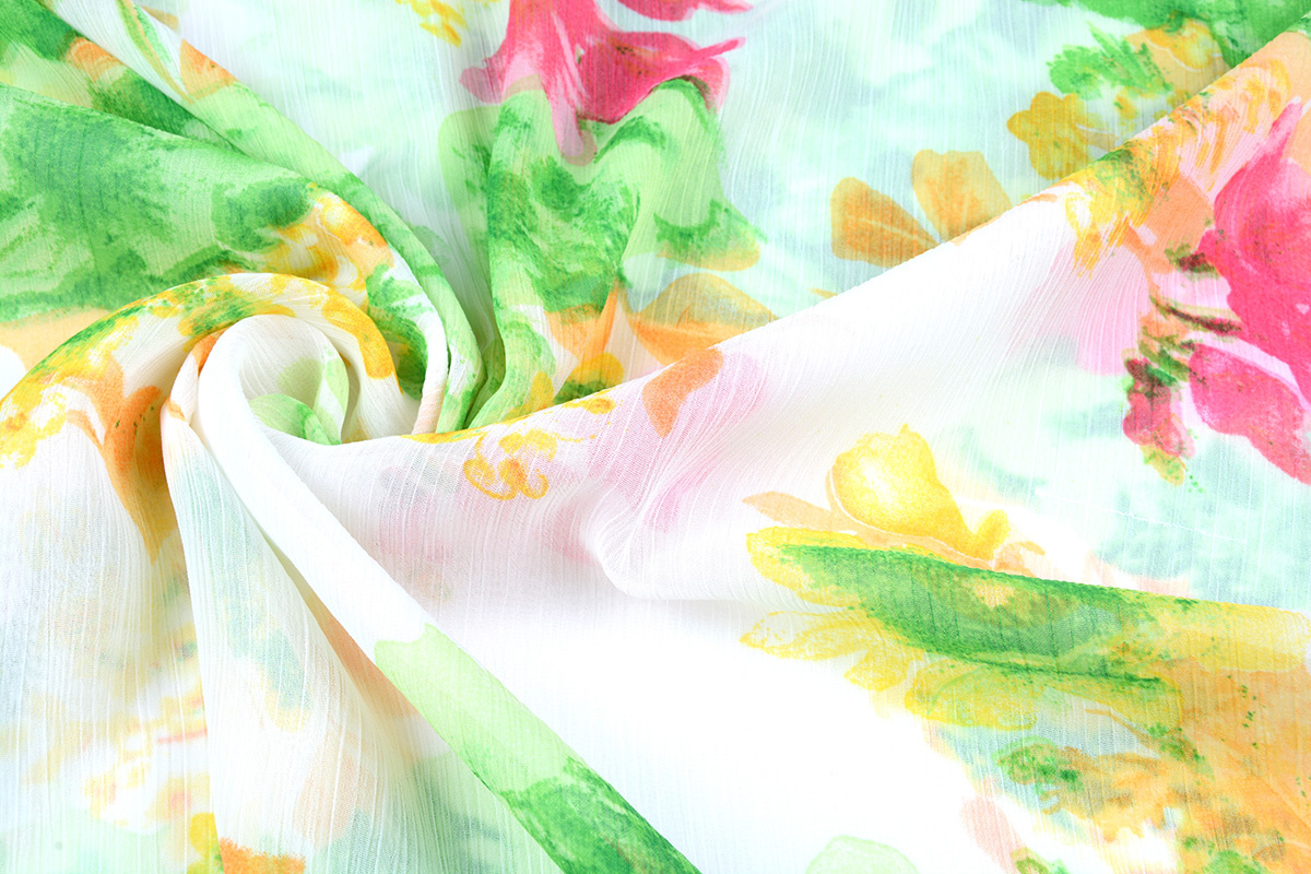 Chiffon Printed Spring Flowers