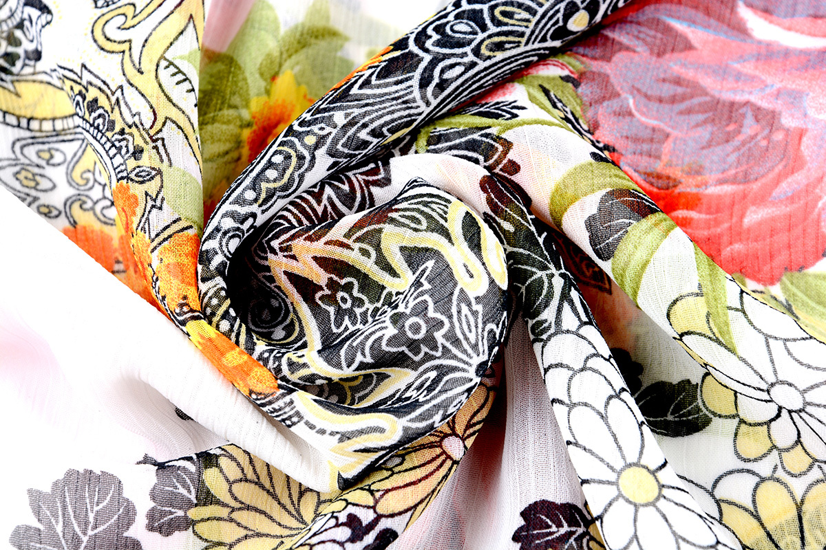 Chiffon Bedrukt Bloemen Oriental