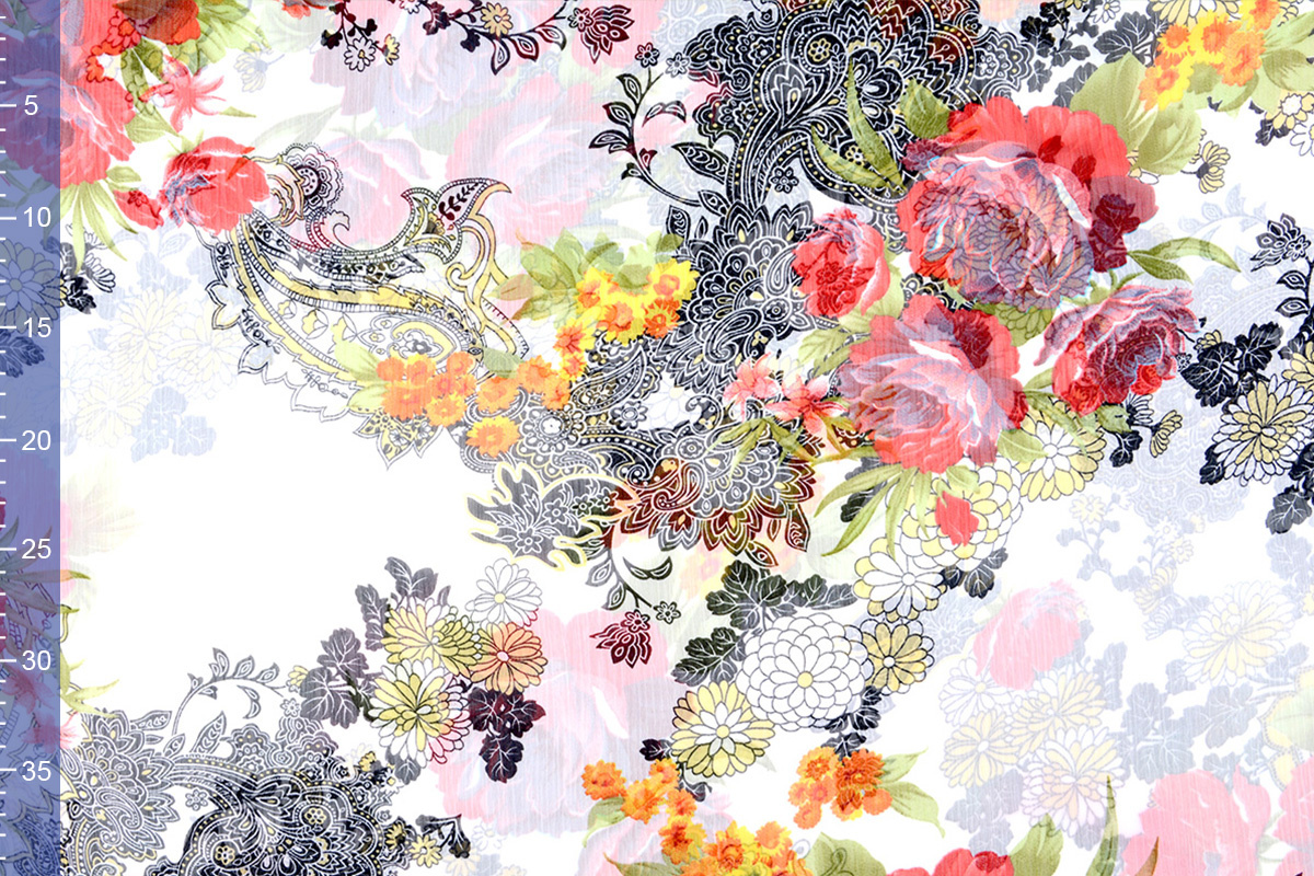 Chiffon Bedrukt Bloemen Oriental