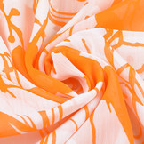 Chiffon bedruckt Flamingo Orange