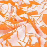 Chiffon Printed Flamingo Orange