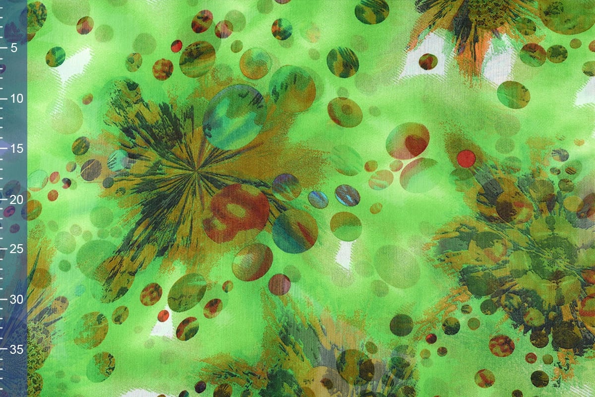 Chiffon Printed Dots Green