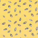 100% Cotton Feathers Botanica Yellow