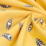 100% Cotton Feathers Botanica Yellow