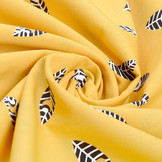 100% Cotton Feathers Botanica Yellow