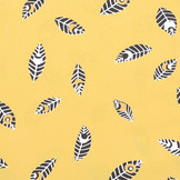 100% Cotton Feathers Botanica Yellow