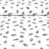 100% Cotton Feathers Botanica White Old Pink