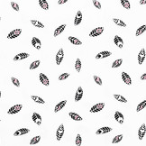 100% Cotton Feathers Botanica White Old Pink