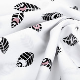 100% Baumwolle Federn Botanica  Weiß Altrosa