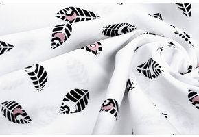 100% Baumwolle Federn Botanica  Weiß Altrosa