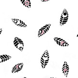 100% Cotton Feathers Botanica White Old Pink