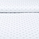 100% Baumwolle Vögel WeißSilber