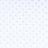 100% Cotton Birds White Silver