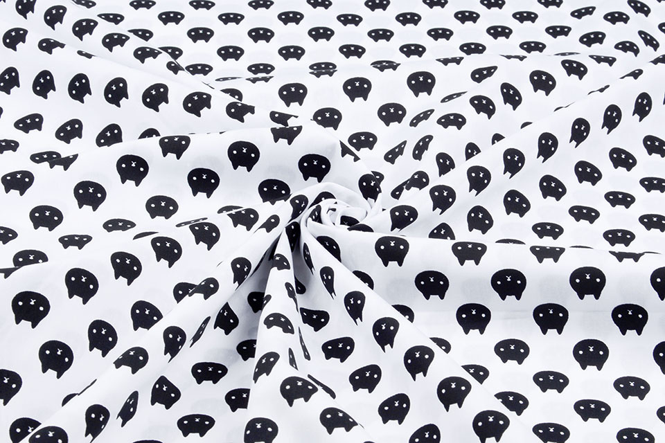 100% Cotton Bears White