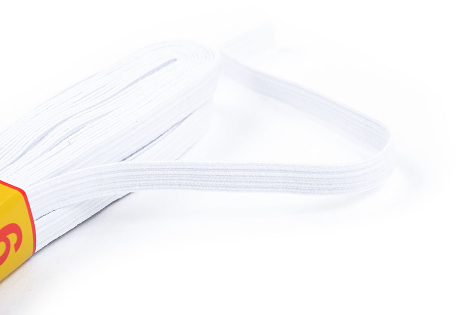 Bunch 6 meter Elastic 8 mm wide White