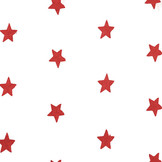 100% Katoen Sterren geborduurd Wit Rood