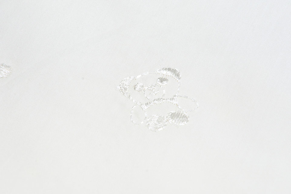 100% Cotton Broderie Lola Bear Creme