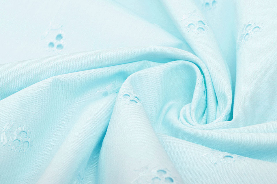 100% Katoen Broderie Imbali Baby Blauw