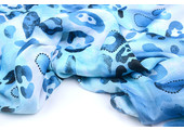 Chiffon Bedruckt Leopardenmotiv Watercolor Aqua