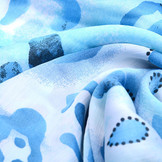 Chiffon Bedruckt Leopardenmotiv Watercolor Aqua