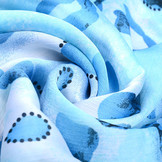 Chiffon Bedruckt Leopardenmotiv Watercolor Aqua