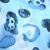 Chiffon Bedruckt Leopardenmotiv Watercolor Aqua