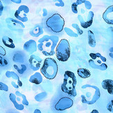 Chiffon Bedruckt Leopardenmotiv Watercolor Aqua