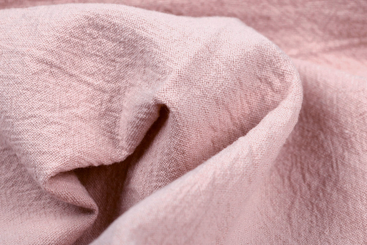 100% Washed Cotton Powder Pink