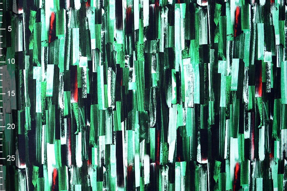 Cotton Jersey Digitaal Ink Textuur Groen
