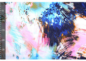 100% Viscose Digital Printed Arti Pink Aqua