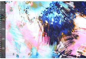 100% Viscose Digitaal Print Arti Roze Aqua