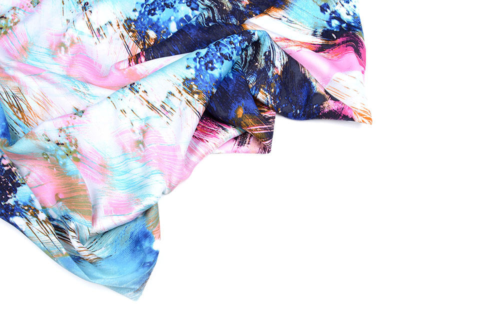 100% Viskose Digital Printed Arti Rosa Aqua