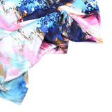 100% Viskose Digital Printed Arti Rosa Aqua