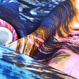 100% Viscose Digitaal Print Arti Roze Aqua