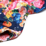 Kapitone Tricot Digitaal Bedrukt Rozen Marine Blauw