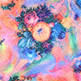 Kapitone Tricot Digitaal Bedrukt Bloemen Multi Rainbow