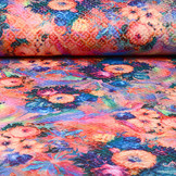Kapitone Tricot Digitaal Bedrukt Bloemen Multi Rainbow