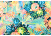 Kapitone Tricot Digitally Printed Flowers Green