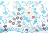 Mesh Embroidered Lilled Baby blue
