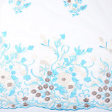 Mesh Embroidered Lilled Baby blue