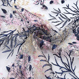 Mesh Embroidered Flors Navy Blue