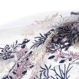 Mesh Embroidered Flors Navy Blue