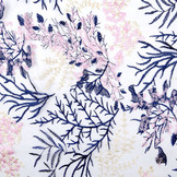 Mesh Embroidered Flors Navy Blue