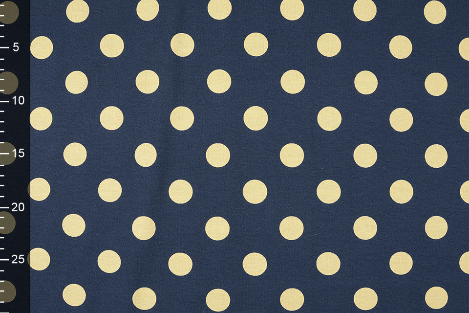Cotton Jersey Kropki Navy