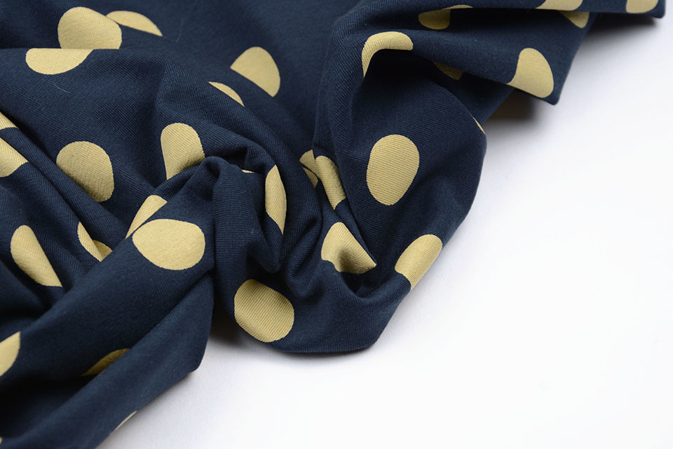 Cotton Jersey Kropki Navy