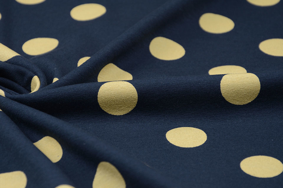 Cotton Jersey Kropki Navy
