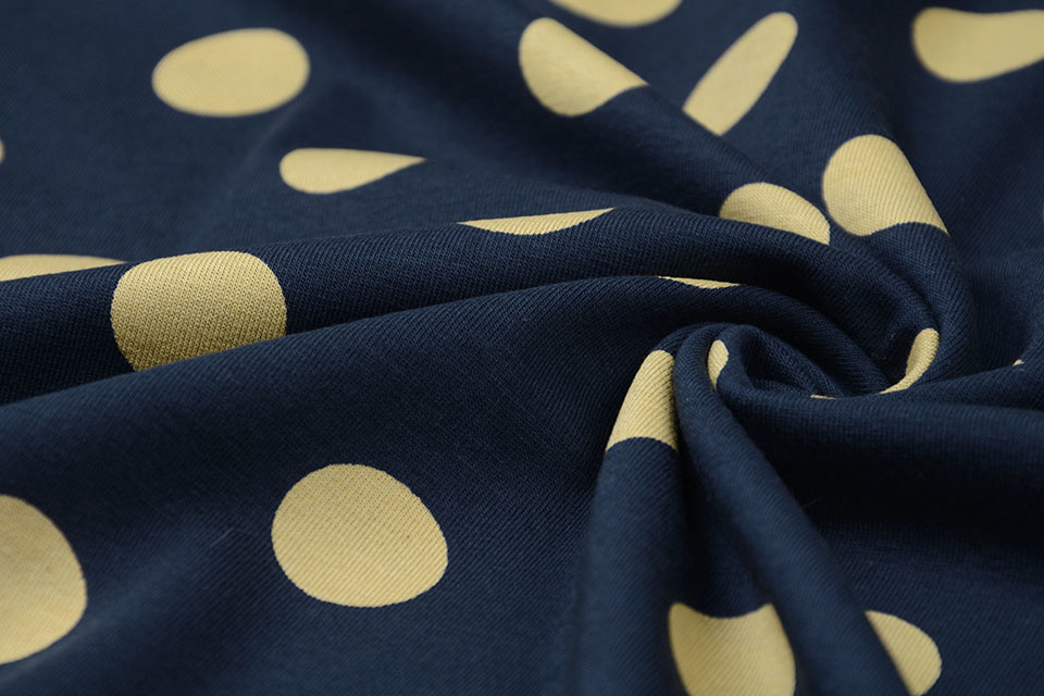 Cotton Jersey Kropki Navy