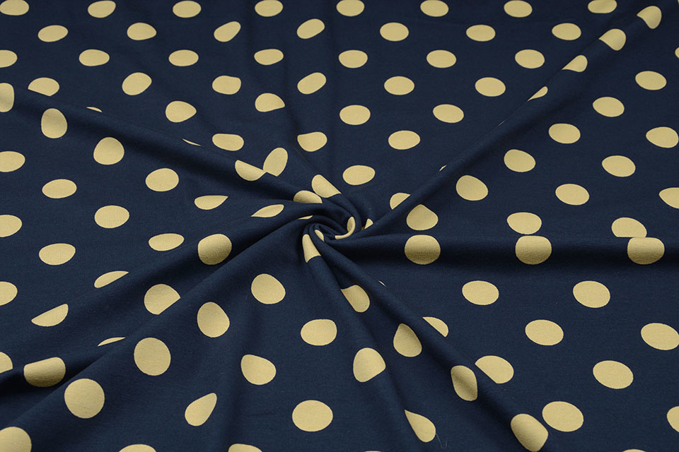 Cotton Jersey Kropki Navy