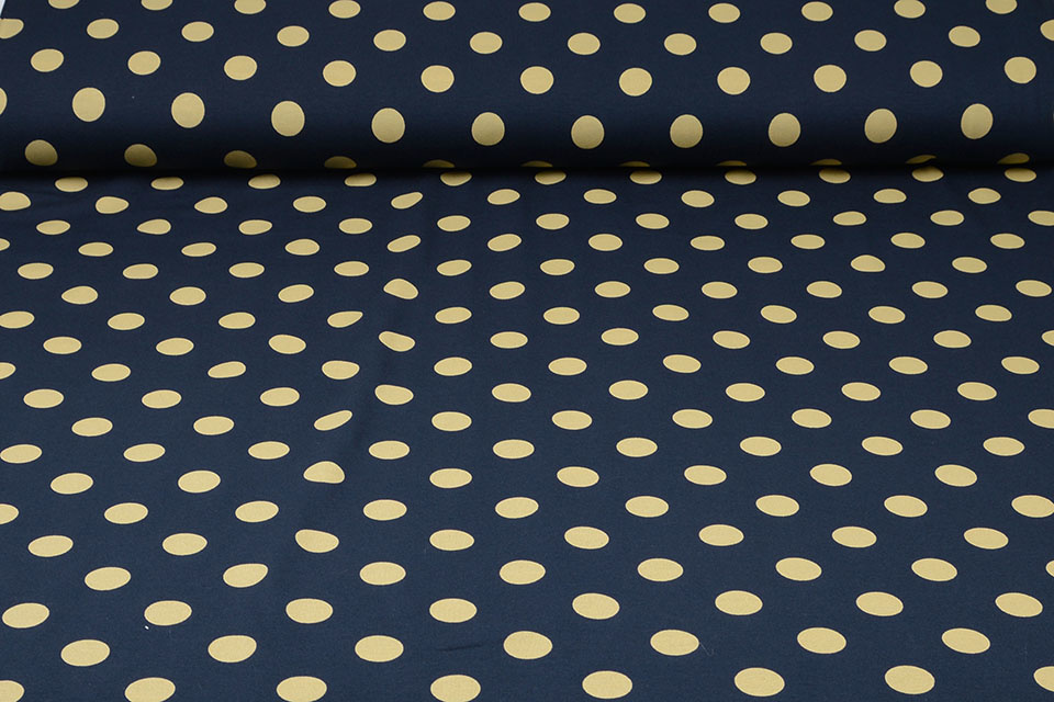 Cotton Jersey Kropki Navy
