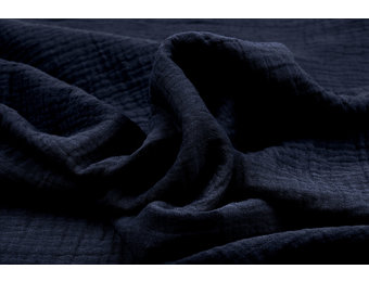 Double Gauze Fabric Navy Blue